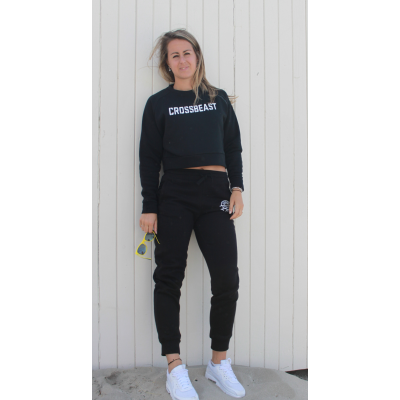 Women's Cropped Sweatshirt black/white