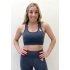 Women's medium support denim blue bra 