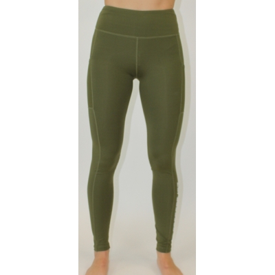 Women's performance legging Olive with phone pocket