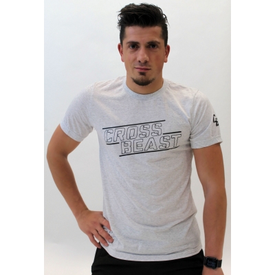 Men's T-Shirt White Melange/Black