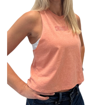 Women's racerback cropped tank heather sunset