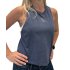 Women's racerback cropped tank heather navy