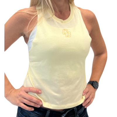 Women's racerback cropped tank french vanilla