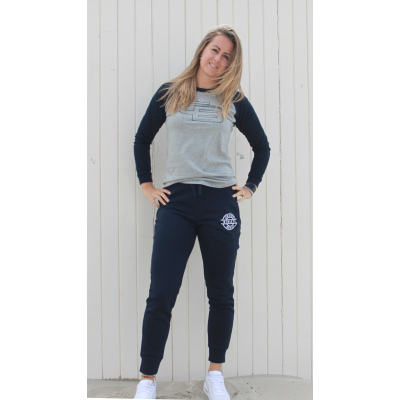 Ladies two-tone tee long sleeve heather navy