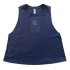 Women's racerback cropped tank heather navy